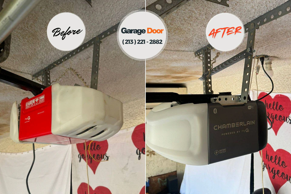 Before and after: garage door repair West Hill, OH